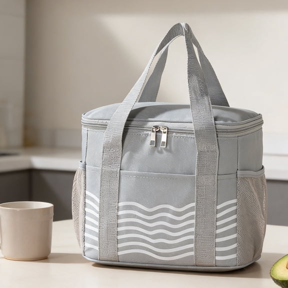 Solid Color Insulated Lunch Bag, Thickened Food Storage Tote, Oil Proof Bento Pouch, Handheld Meal Sack, Reusable Organizer for Back to School, Campus Staff Daily Dining Needs
