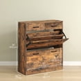 thumbnail image 3 of HOMCOM Armoire d'Entrée avec 2 Tiroirs Basculants pour 12 Paires de Chaussures Brun, 3 of 10