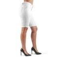 thumbnail image 5 of Fashion2Love Women's Juniors Mid Waist Butt Lift Push Up Ripped Distressed Bermuda Shorts, 5 of 9