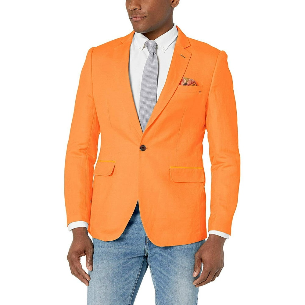 Azaro Uomo Azaro Uomo Men's Blazer Slim Dress Casual Linen Suit Sport