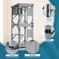 thumbnail image 4 of Large Cat House, Outdoor Catio Cat Enclosures with Upgraded Resting Box, Waterproof Roof, Sisal scratching post, Removable floor, Iockable doors, 3 jumping platforms and 2 small doors (Gray 70.9" H), 4 of 7