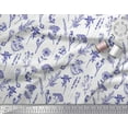 thumbnail image 2 of Soimoi Blue Rayon Fabric Leaves & Primrose Floral Printed Craft Fabric by the Yard 42 Inch Wide, 2 of 3