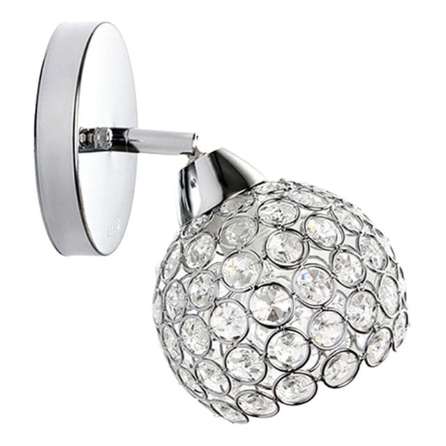 Lámpara de pared de cristal decorativa de moderno, de lámpara de pared de cabecera para decoración para hogar, plateado, bombilla de