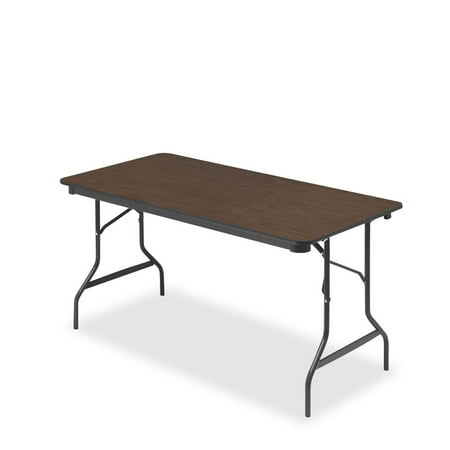 Rectangular Walnut Folding Table - Iceberg Economy Wood Laminate Folding Table, 30