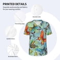 thumbnail image 3 of Uemuo Retro Seamless Flying Butterflies Print Mens Polo Shirts Baseball T-shirt Performance Short Sleeve Golf Shirt Moisture Wicking Athletic Casual Collared T-Shirt-Large, 3 of 7