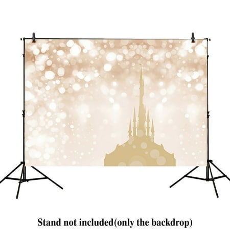 Christmas Bokeh Overlay GreenDecor Polyster 7x5ft photography backdrops yellow bokeh Overlay castle christmas princess Newborn Floordrop props photo studio booth background baby shower photocall ()
