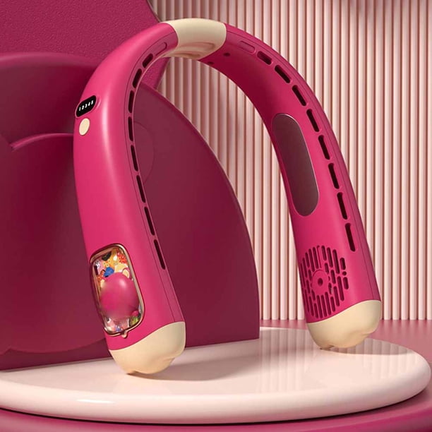 Ventilador de cuello colgante sin aspas Ventilador silencioso perezoso Carga por USB 5 velocidades para verano al aire libre Hugtrwg Para estrenar