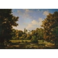 thumbnail image 2 of Wincenty Kasprzycki 18x14 Gold Ornate Wood Frame and Double Matted Museum Art Print Titled - View of the Natolin Palace from the Side of the Park (1830s), 2 of 4