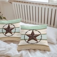 thumbnail image 6 of Throw Pillow Covers 18x18 Inch Set of 2, Beige Sage Green Texas Star Waterproof Outdoor Pillow Covers, Vintage Stars Wooden Decorative Cushion Pillowcases for Couch, Sofa, Bed, Garden, Patio, 6 of 9