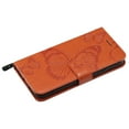 thumbnail image 5 of iPhone XR Wallet case, Allytech Pretty Retro Embossed Butterfly Flower Design PU Leather Book Style Wallet Flip Case Cover for Apple iPhone XR 6.1", Orange, 5 of 10