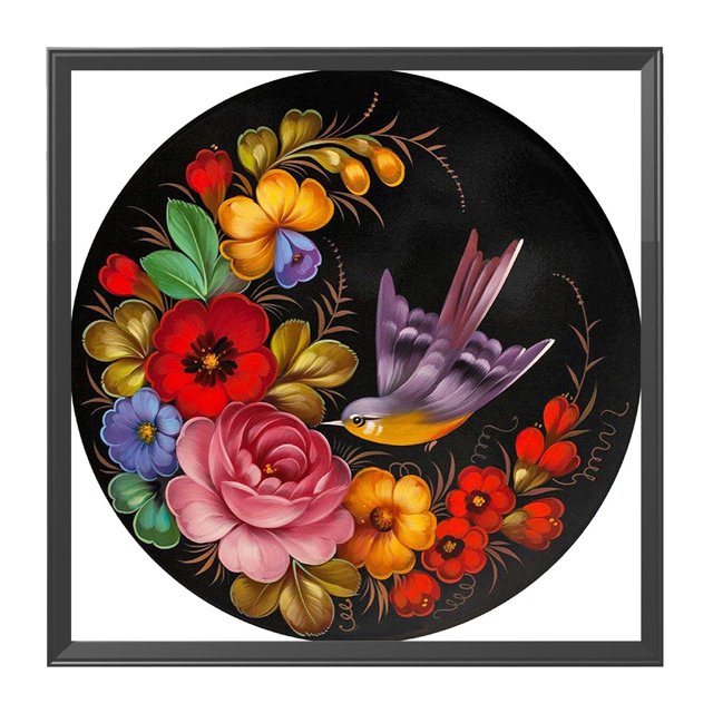 Cuadros Decorativos Bordado parcial pájaro y flor estampado punto de cruz 11CT 3-Strand Kits Sywqhk Nuevos Originales