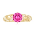 thumbnail image 5 of Rosec Jewels Vintage Inspired Ring for Women, Lab Grown Pink Sapphire Ring with Diamond, 18K Yellow Gold, US 8.00, 5 of 9