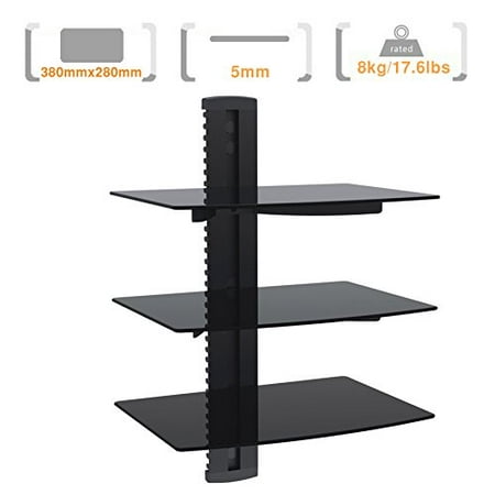 Duramex Tm Triple 3 Tiers Wall Mount Av Dvd Cable Box Game Console Component Shelving System With Adjustable Tempered Glass Shelf Canada - Wall Mounted Av Console Ikea Duramex Tm Triple 3 Tiers Wall Mount Av Dvd Cable Box Game Console Component Shelving System With Adjustable Tempered Glass Shelf Canada - Wall Mounted Av Console Ikea