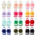 thumbnail image 2 of 12 Pairs 2.8" Solid Colorful Chiffon Flower Barefoot Sandals Elastic Ribbon Strap String Soleless Footless Shoes Floral Bows Feet Wraps Accessories for Baby Girls Newborns Infants Toddlers Kids, 2 of 4