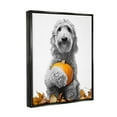 thumbnail image 4 of Stupell Industries Dog & Autumn Leaves Holiday Painting Black Floater Framed Canvas Art Print Wall Art, 25 x 31, 4 of 10