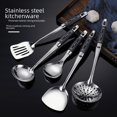 thumbnail image 1 of Espátula de acero inoxidable con mango de veta de madera, cuchara para sopa, espátula, colador, aislamiento térmico, utensilios de cocina, suministros de cocina, traje de cocina, regalo, 1 of 5
