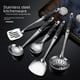 thumbnail image 1 of Espátula de acero inoxidable con mango de veta de madera, cuchara para sopa, espátula, colador, aislamiento térmico, utensilios de cocina, suministros de cocina, traje de cocina, regalo, 1 of 5