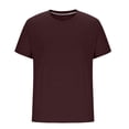 thumbnail image 3 of Eltusu Men's T-Shirts, Summer Crewneck Solid Color Casual Tee with Short Sleeve Wine Size 4XL, 3 of 5