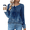 Blue Floral, variant on Zeagoo Women's Elegant Long Sleeve Puff Sleeve Blouse Loose Fit Casual Work Office Wear Top