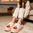 thumbnail image 2 of CLOUJI Cute Fuzzy House Halloween Print Slippers for Women Non- Memory Foam Shoes, 2 of 6