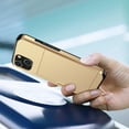 thumbnail image 2 of for iPhone 12 Mini Wallet Case with Sliding Door Hidden Pocket Credit Card Holder Dual Layer Heavy Duty Shockproof Hard PC Hybrid TPU Phone Flip Protective Cover for iPhone 12 Mini, Gold, 2 of 8