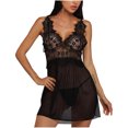 thumbnail image 1 of Traje de ropa interior de lencería sexy con cabestrillo de hilo de red transparente de encaje sexy para mujer Fridja  nalpqowj10601, 1 of 6