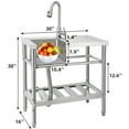 thumbnail image 2 of Garvee Utility Sink,30"x16"x30" Freestanding Single Bowl Kitchen Sink with Faucet & Drainboard,Stainless Steel Sink with Storage Shelves for Laundry Room Bathroom Farmhouse, 2 of 9