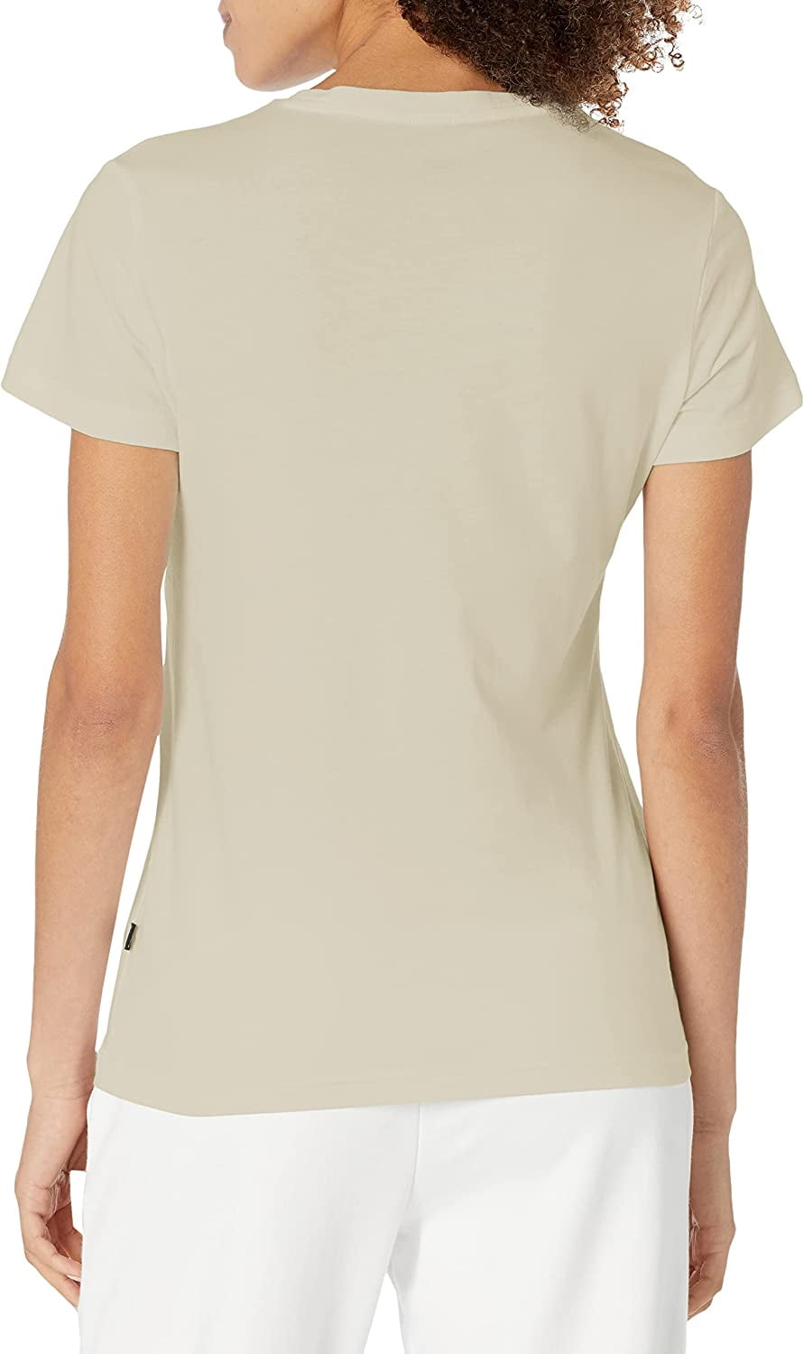 PUMA Womens Essentials+ Metallic Logo T-Shirt PEAC/G-XL