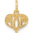 thumbnail image 4 of 14K Yellow Gold Mom Heart Charm (15 X 10) Made In United States c368, 4 of 6