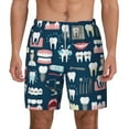 thumbnail image 2 of Goofa Dental Printed Men's Swim Trunks Board Shorts Quick Dry Mens Swimming Trunks with Compression Liner,Breathable Fit Hawaii Beach Shorts-3X-Large, 2 of 9