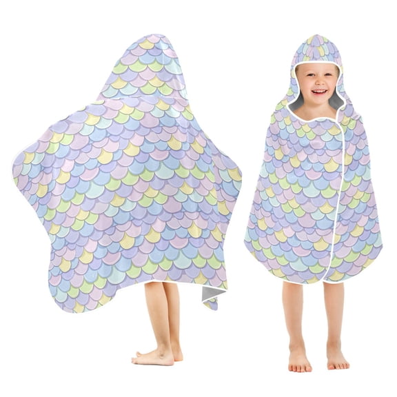 joogoo Mermaid Scales-s1 Kids Hooded Beach Towel Baby Bath Towel 23.5"x50"