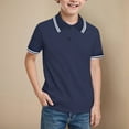 thumbnail image 2 of Ccpelsie Boys Short Sleeve T-Shirts Kids Summer Crewneck Color Block Tops Fashion Tees(Dark Blue,17-18 Years), 2 of 4