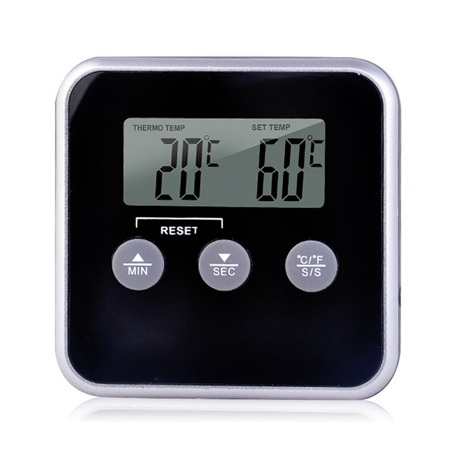 Wosthever Termómetro de cocina LCD Sonda Medidor de temperatura de filete de alimentos Lectura rápida Aceite Freír Leche Herramienta Cocina y Comedor