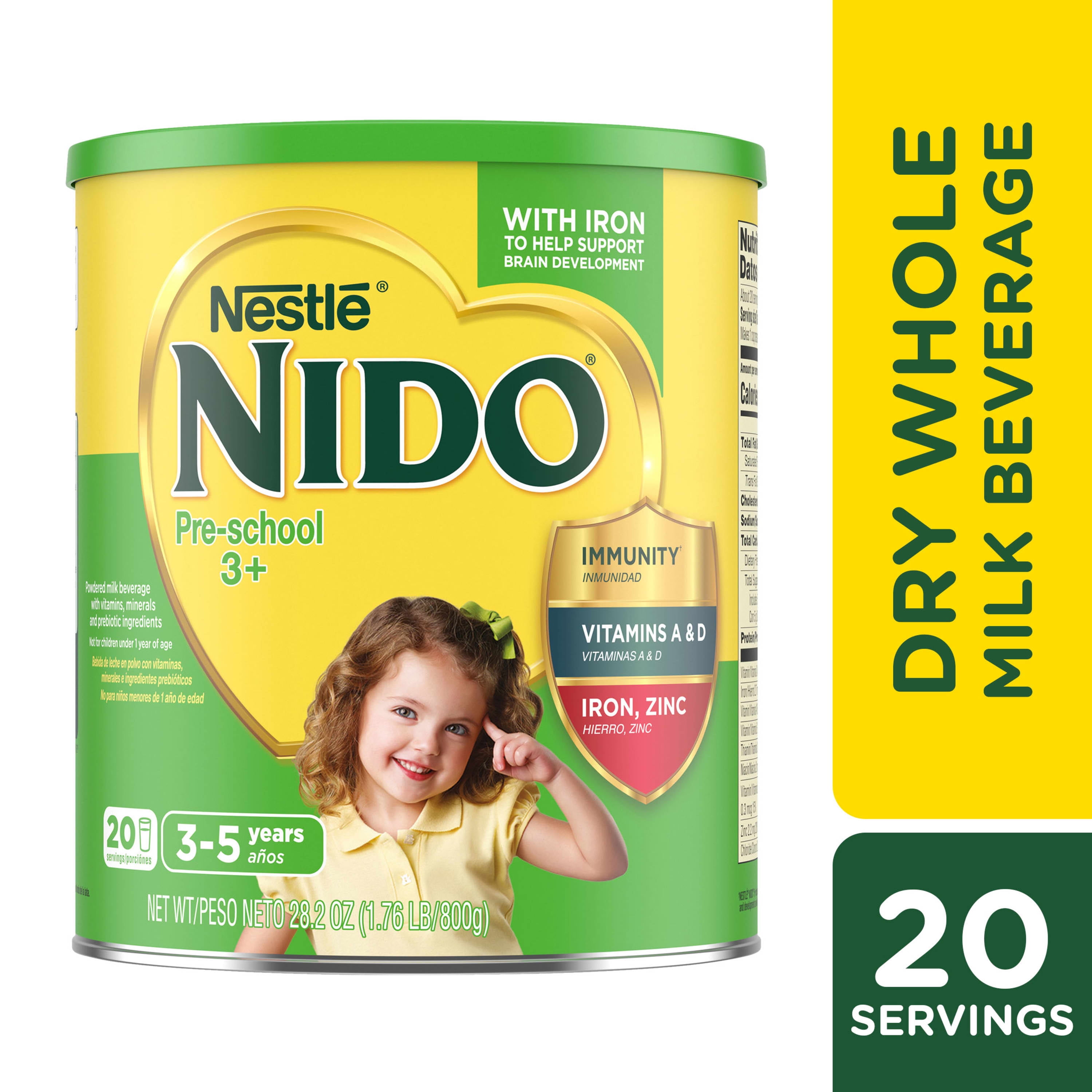 Nestle Nido 3 To 5 Years Toddler Powdered Milk Beverage, 28.2 oz