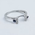 thumbnail image 4 of Dazzlingrock Collection Round Blue Sapphire and White Diamond Wedding Ring Guard Wrap Enhancer Band For Women in 18K White Gold, Size 9, 4 of 6