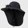 thumbnail image 2 of Alkepwun Sun Hats for Men Wide Brim Solar Fan Sun Cap with Neck Flap Unisex Adjustable Chin Strap Outdoor Hiking Camping Waterproof Fishing Hat, 2 of 5