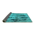 thumbnail image 2 of Ahgly Company Indoor Round Abstract Turquoise Blue Modern Area Rugs, 8' Round, 2 of 4
