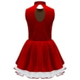 thumbnail image 4 of Doomiva Kids Girls Christmas Dance Dress Xmas Gingerbread Man Roleplay Dress Up Ballet Velvet Dance Tutu Dress Party Red 14, 4 of 7