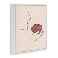 thumbnail image 2 of Stupell Industries Eclectic Minimal Face Profile Holding Blossom Palm Outline White Framed Giclee Art, 17 x 17, by JJ Design House LLC, 2 of 7