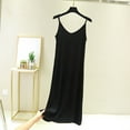 thumbnail image 2 of Wensltd Women Tank Nightgown Sleeveless Crew Neck Loose Solid Color Sleepwear Soft Long Nightdress for Summer Home Wear, 2 of 5