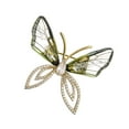 thumbnail image 6 of Segolike Butterfly Brooch Pin Rhinestone Brooch Pin for Women Brooch Badge Lapel Pin for Bridal Bridegroom Tuxedo Birthday Career Suit Green, 6 of 8