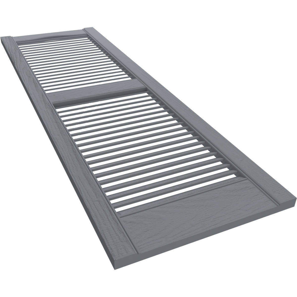 14 1/2"W X 67"H Mid-America Vinyl, Standard Size Cathedral Top Center Mullion, Open Louver Shutter, W/Installation Shutter-Lok'S & Matching Screws, 030 - Paintable