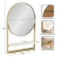 thumbnail image 2 of Kate and Laurel Chadwin Round Mirror with Shelf and Hooks, Gold 15x21, 2 of 11