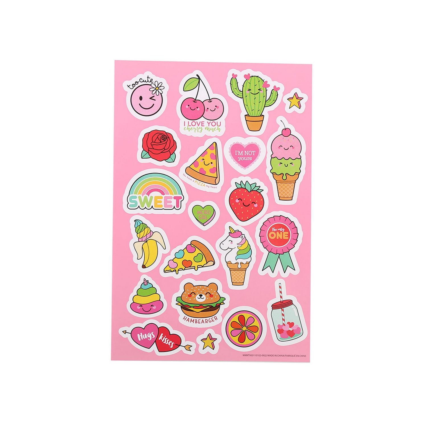 STICKERS-LIGHT PINK, 4 sheets as a set