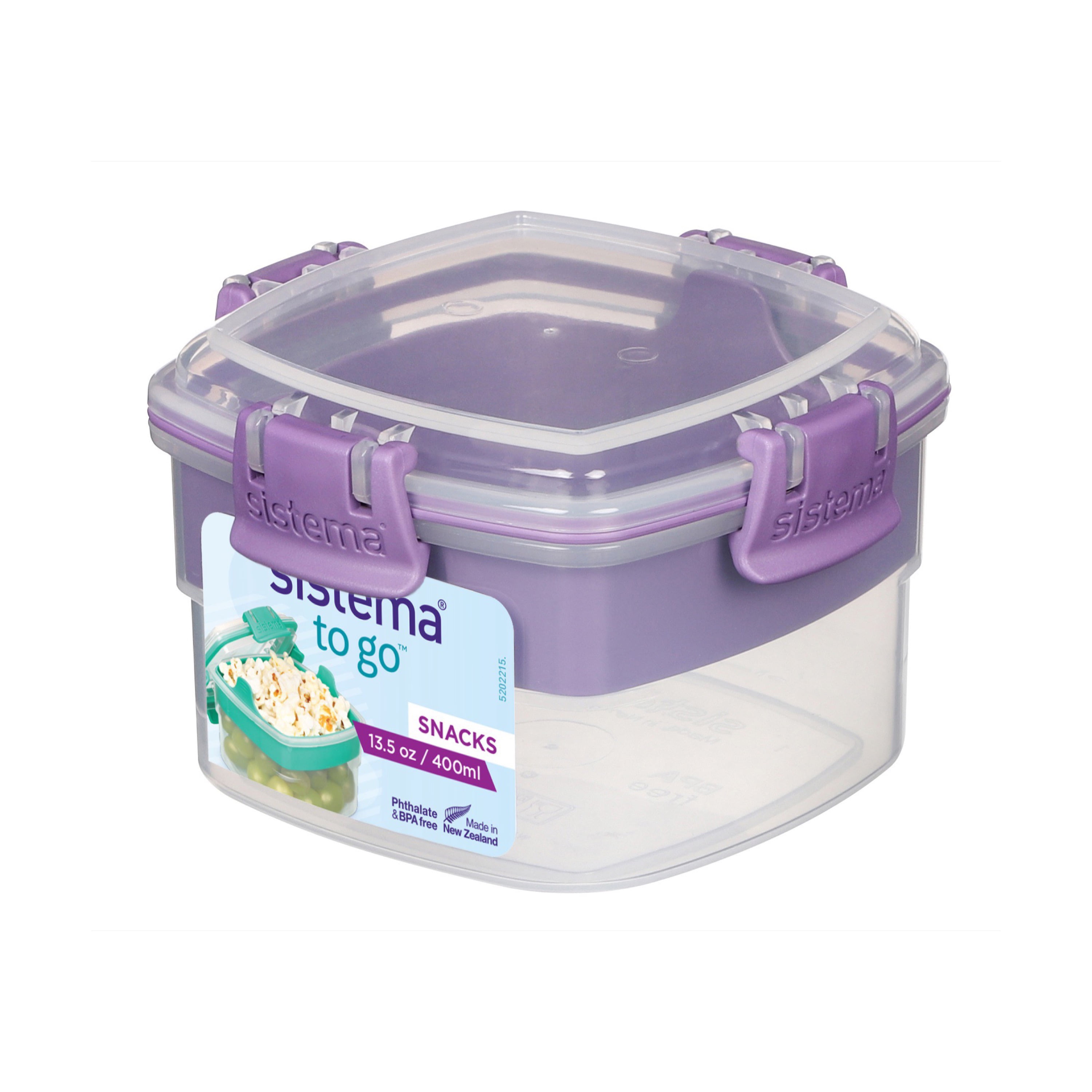 Sistema To Go Collection Snack Container, 13.5 oz./0.4 L, 1-count, Color  Received May Vary