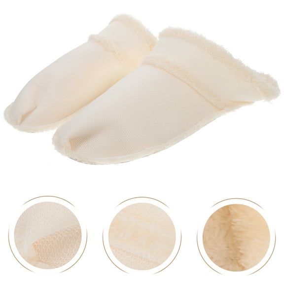 IMIKEYA 1Pair Cotton Insoles for Slippers Plush Warm Thickened Soft Removable Slipper Insoles for Home Use