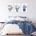 thumbnail image 4 of 3 Pieces Blue White Chinoiserie Hydrangea Posters Canvas Wall Art Print Set Watercolor Flowers Botanical Plant Decor Canvas Painting Oriental Porcelain Vase Flower Jar Pictures No Frame, 4 of 7