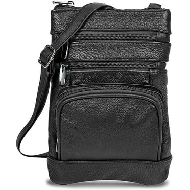 Super Soft Leather Crossbody Bag - Black