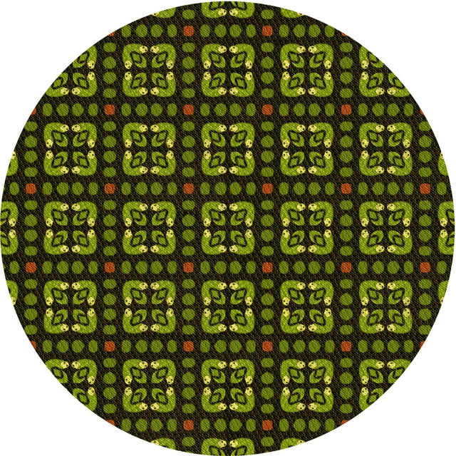 Ahgly Company Tapis Rond Lavable en Machine Intérieur Transitionnel Gris Minuit, 8 Pieds Rond