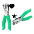 thumbnail image 1 of Uxcell 1/4" Perforadora de un solo agujero, perforadora manual con agarre suave, forma de estrella y corazón, paquete de 2 en verde, 1 of 7